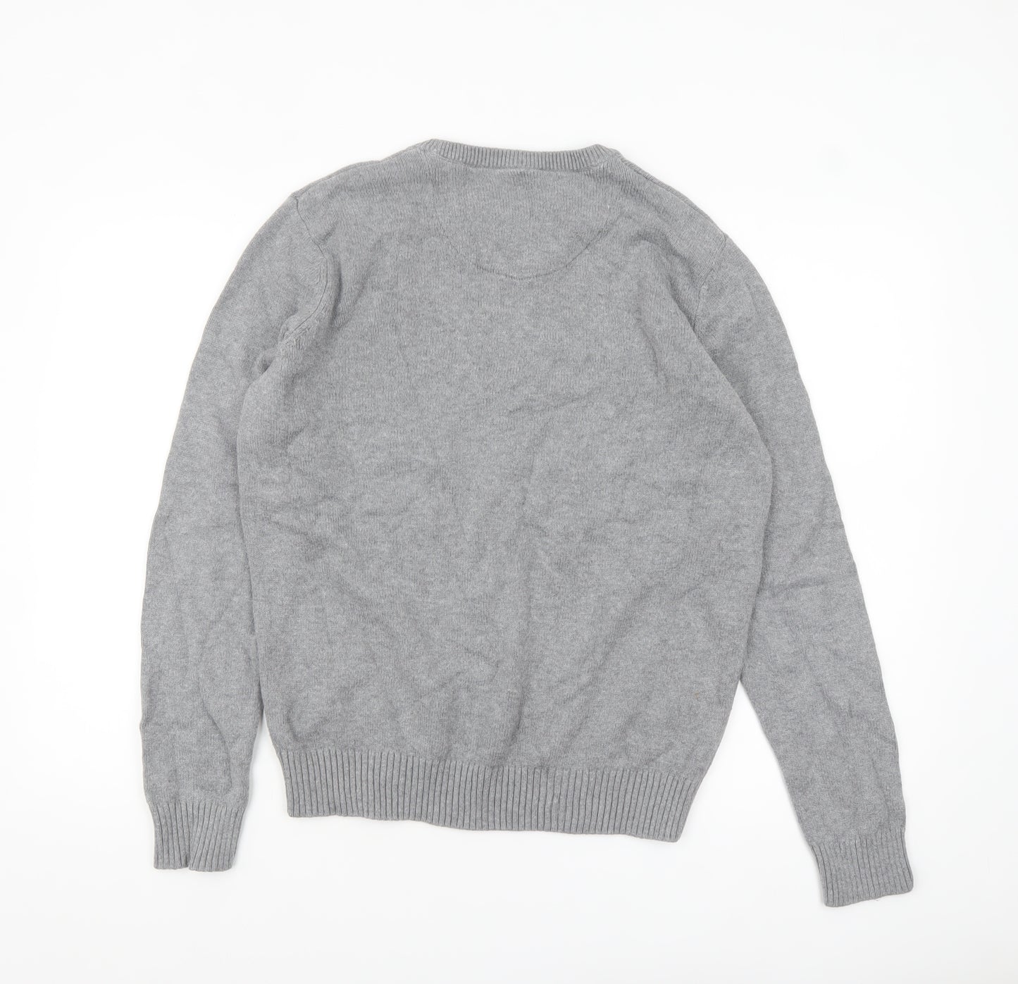 Maine New England Men's Grey Cotton Crew Neck Jumper Medium