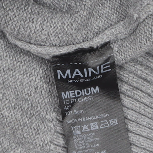 Maine New England Men's Grey Cotton Crew Neck Jumper Medium