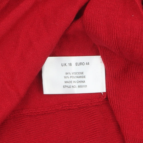 Kaliko Women’s Red Long Sleeve Shrug Cardigan Size 18