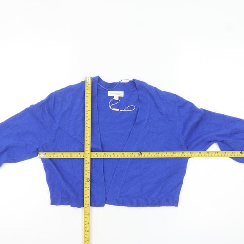 Monsoon Women's Blue V-Neck Long Sleeve Knit Cardigan M