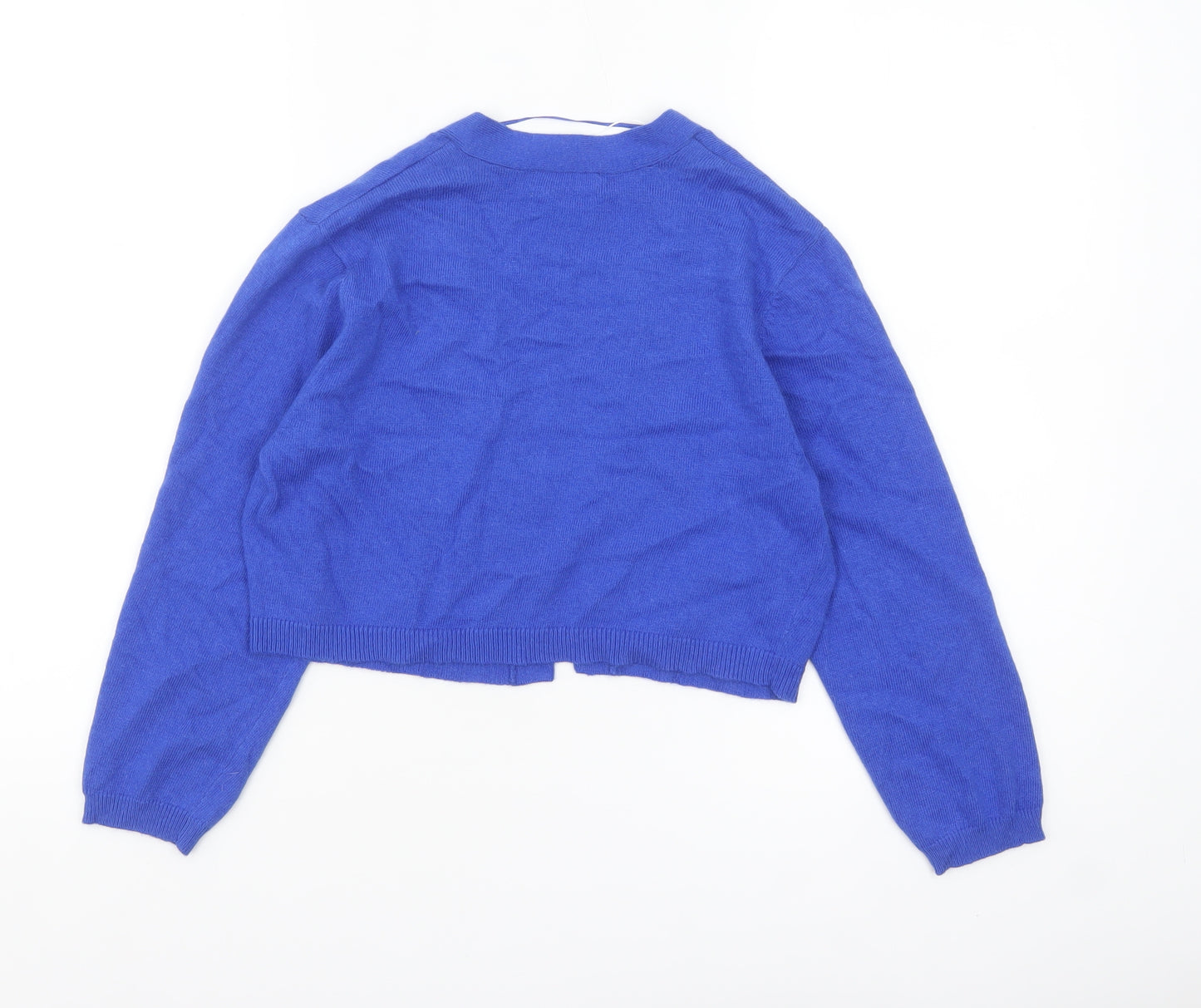 Monsoon Women's Blue V-Neck Long Sleeve Knit Cardigan M
