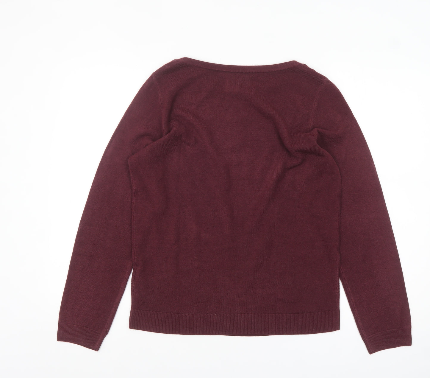 Maine New England Women Red Size 14 Boat Neck Knit Jumper