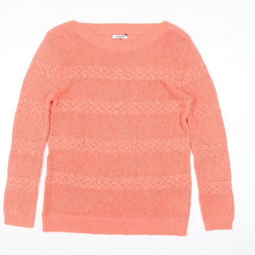 Damart Womens Pink Cable-Knit Jumper Size 18 Long Sleeve Pullover