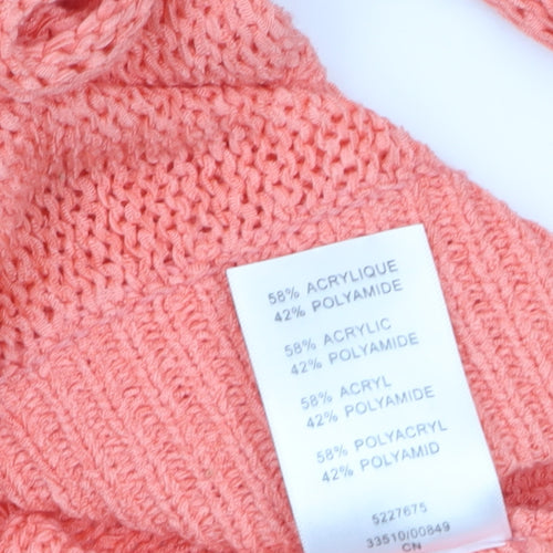 Damart Womens Pink Cable-Knit Jumper Size 18 Long Sleeve Pullover