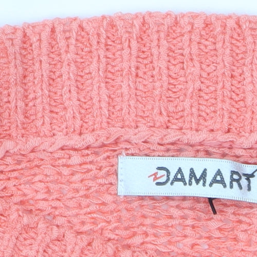Damart Womens Pink Cable-Knit Jumper Size 18 Long Sleeve Pullover