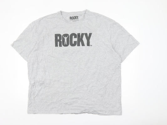Rocky Balboa Grey Men's XX-Large Graphic Crew Neck T-Shirt