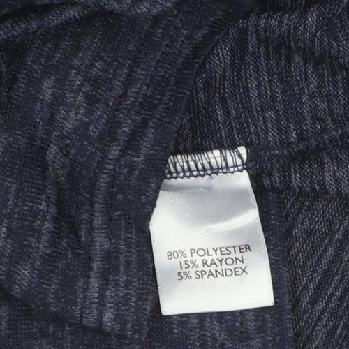 Miladys Women Blue Knit Shift Dress Size 12 Long Sleeve Mock Neck