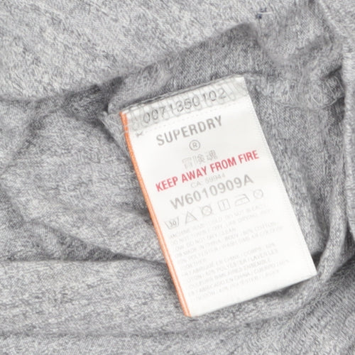 Superdry Women's Grey Cropped Long Sleeve T-Shirt Size 8