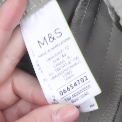 Marks and Spencer Women’s Green Size 12 Long Straight Trousers
