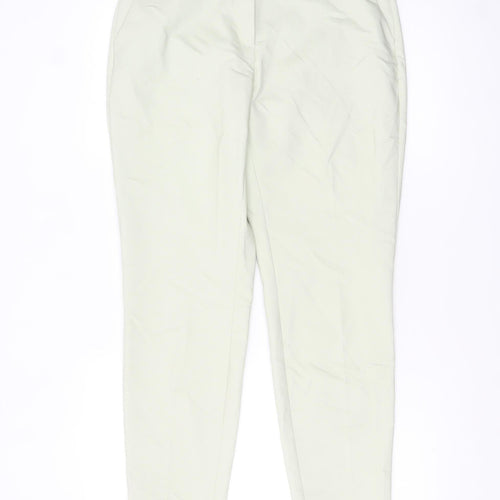 H&M Women Beige Chino Tapered Trousers Size 12 Cotton Blend
