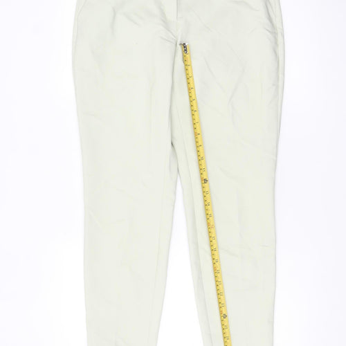 H&M Women Beige Chino Tapered Trousers Size 12 Cotton Blend
