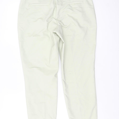 H&M Women Beige Chino Tapered Trousers Size 12 Cotton Blend