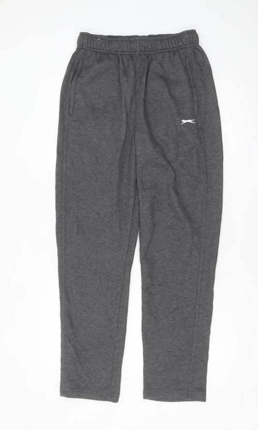 Slazenger Men's Grey M Sweatpants Regular Fit Elastic Waist