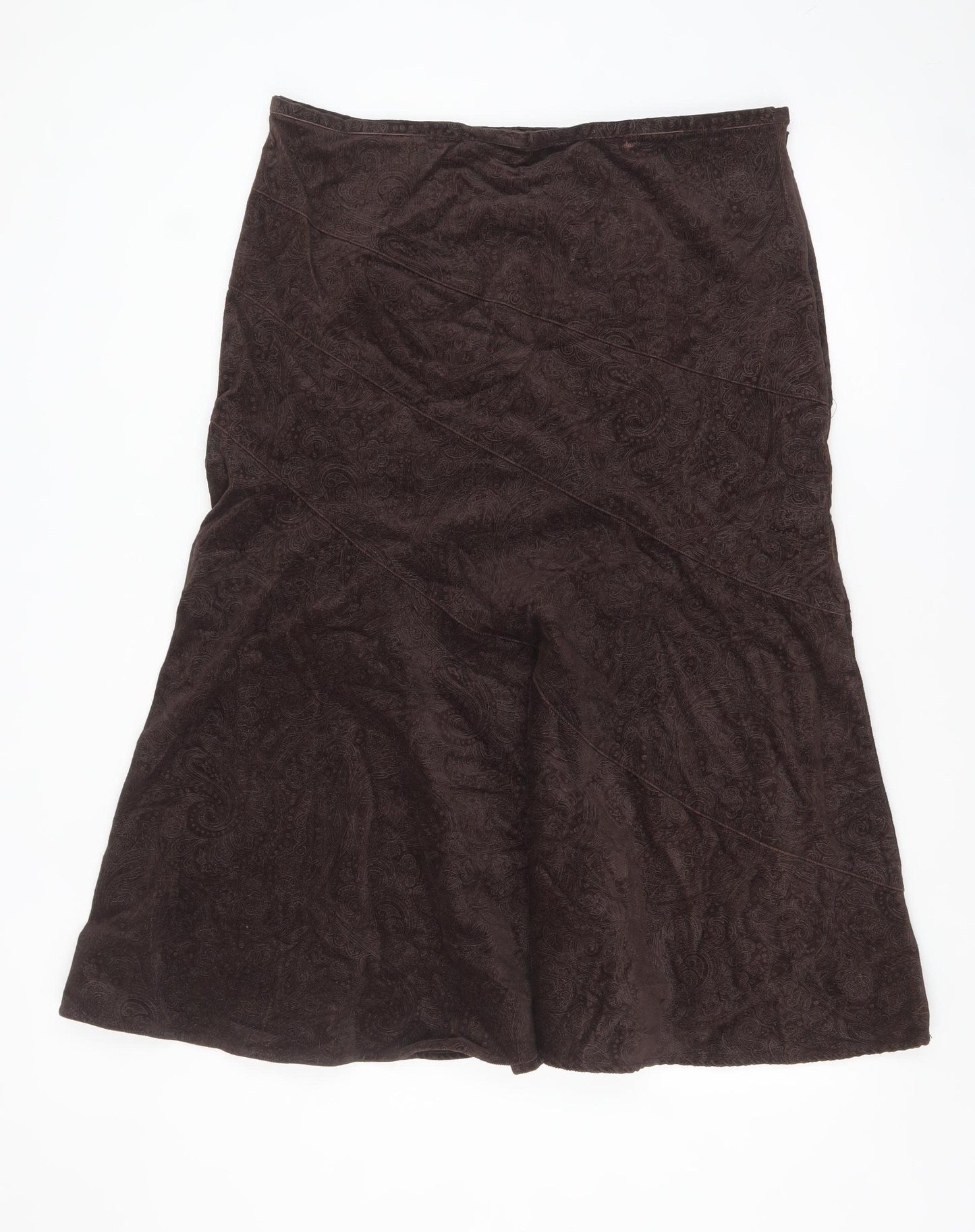 Maine New England Women Brown Size 16 A-Line Corduroy Midi Skirt