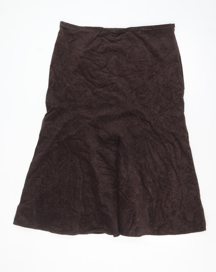 Maine New England Women Brown Size 16 A-Line Corduroy Midi Skirt