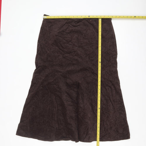 Maine New England Women Brown Size 16 A-Line Corduroy Midi Skirt