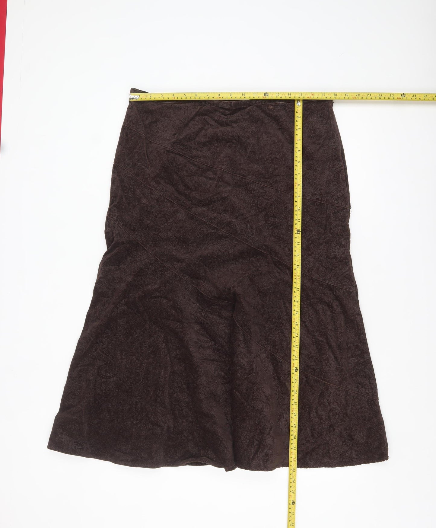 Maine New England Women Brown Size 16 A-Line Corduroy Midi Skirt