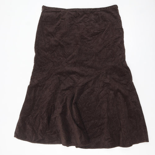 Maine New England Women Brown Size 16 A-Line Corduroy Midi Skirt