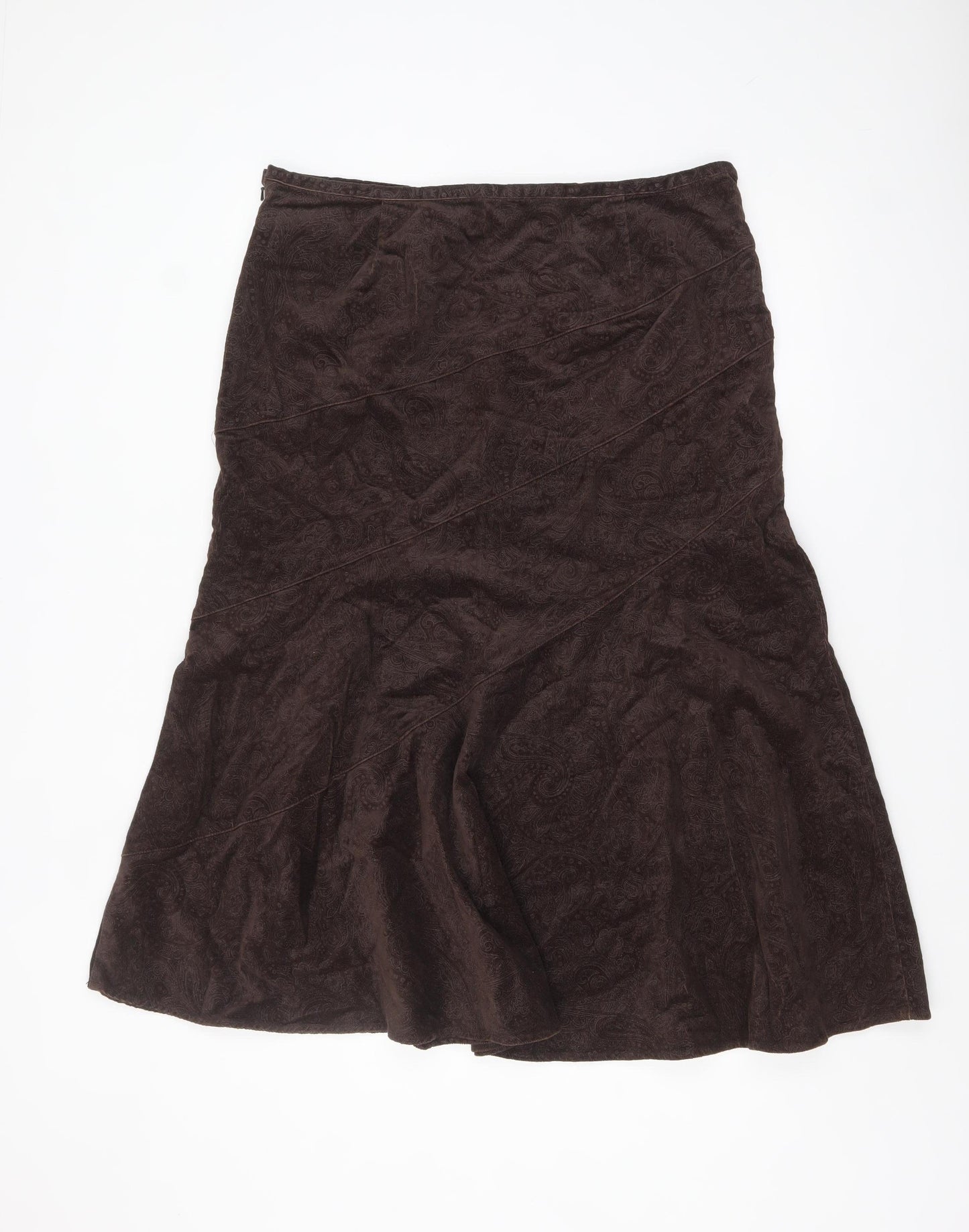 Maine New England Women Brown Size 16 A-Line Corduroy Midi Skirt