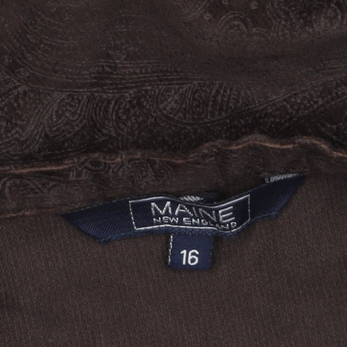 Maine New England Women Brown Size 16 A-Line Corduroy Midi Skirt