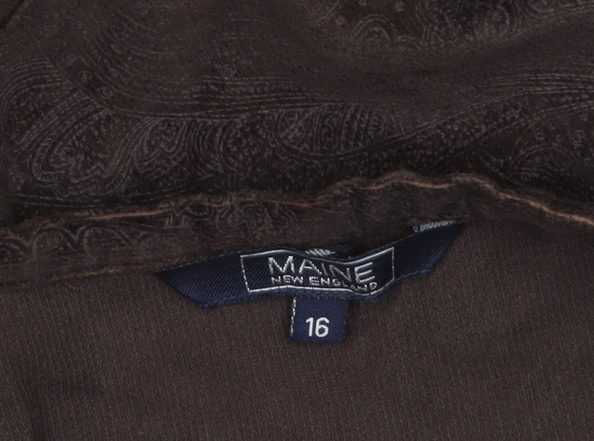 Maine New England Women Brown Size 16 A-Line Corduroy Midi Skirt