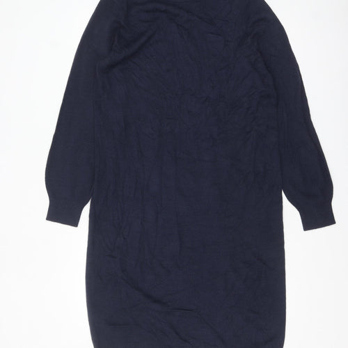 Tu Women Blue Size 14 Long Sleeve Jumper Dress