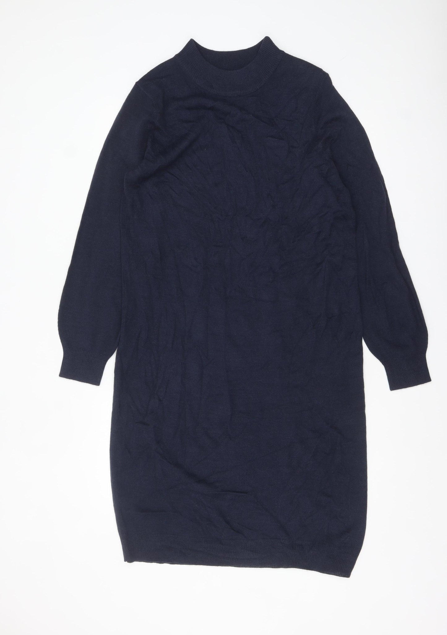 Tu Women Blue Size 14 Long Sleeve Jumper Dress