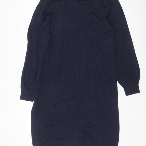 Tu Women Blue Size 14 Long Sleeve Jumper Dress