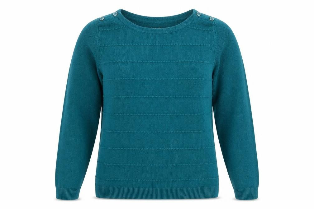 Maine New England Women’s Green Crew Neck Long Sleeve Acrylic Jumper Size 14