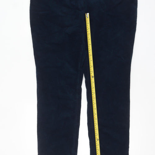 Pure Collection Women's Navy Corduroy Straight Trousers UK 18R