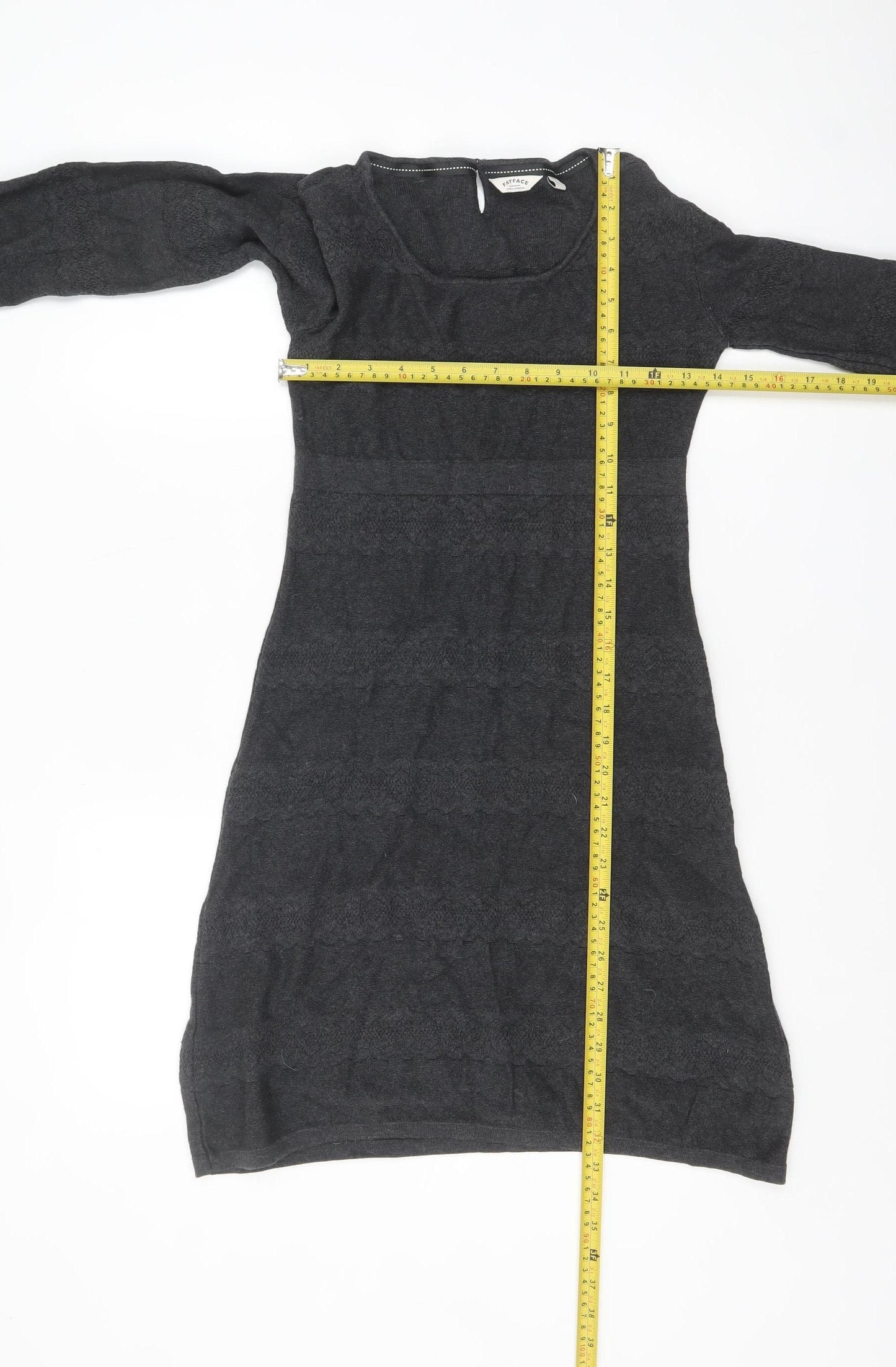 FatFace Womens Black Cotton Jumper Dress Size 8
