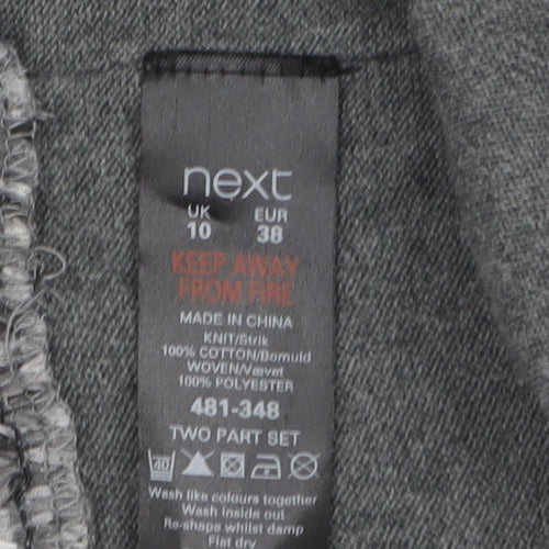 Next Women Grey Jumper Dress Size 10 3/4 Sleeve Ruffle Hem Knit