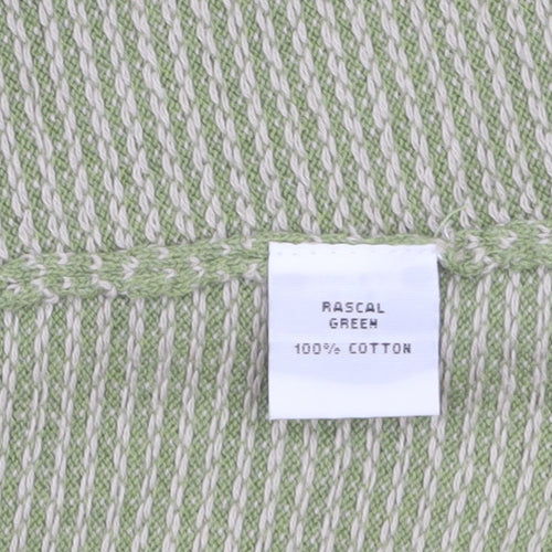 Ness Women's Green Cotton Knit Cardigan M Long Sleeve Collared