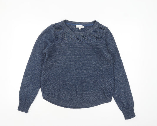 RJR John Rocha Women's Blue Cotton Knit Jumper Size 14