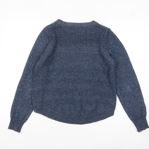 RJR John Rocha Women's Blue Cotton Knit Jumper Size 14