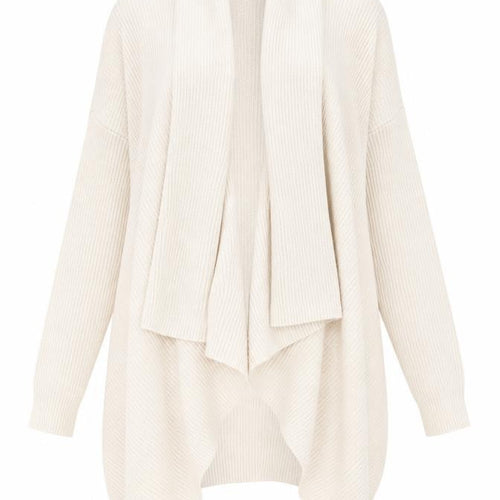 Next Women Beige Long Sleeve Knit Relaxed Cardigan Size S