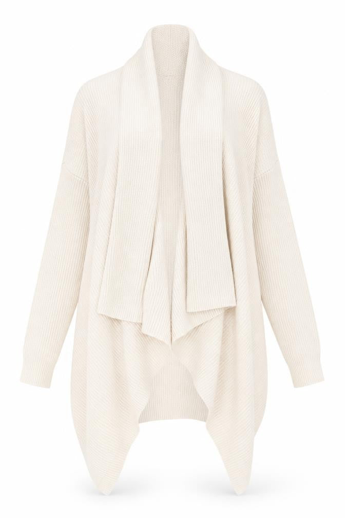 Next Women Beige Long Sleeve Knit Relaxed Cardigan Size S