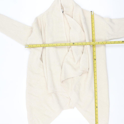 Next Women Beige Long Sleeve Knit Relaxed Cardigan Size S