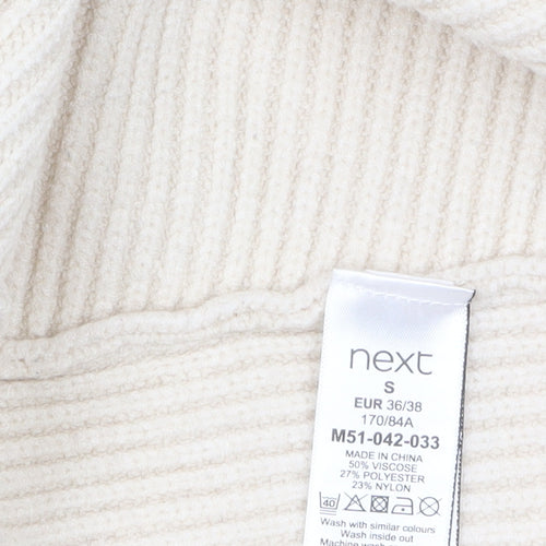 Next Women Beige Long Sleeve Knit Relaxed Cardigan Size S