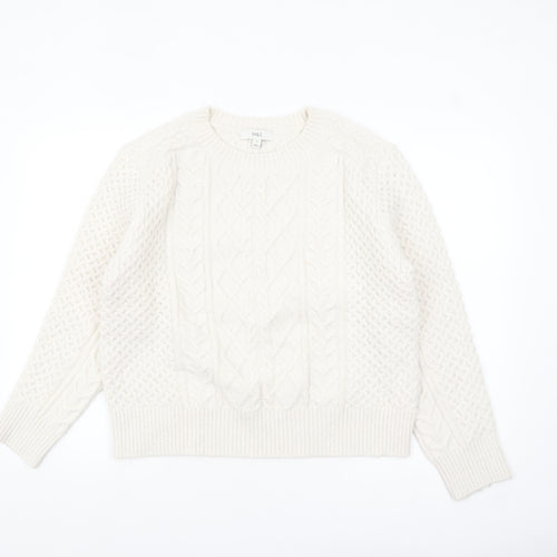 Marks and Spencer Womens Ivory Cable-Knit Pullover Jumper M
