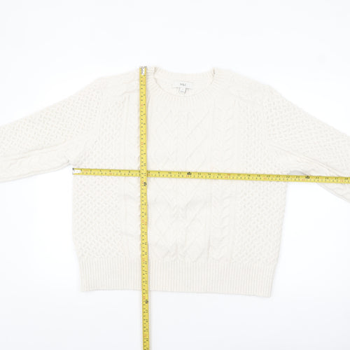 Marks and Spencer Womens Ivory Cable-Knit Pullover Jumper M