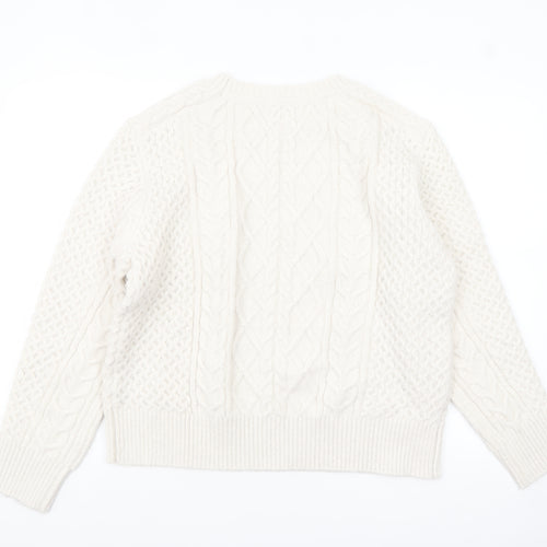 Marks and Spencer Womens Ivory Cable-Knit Pullover Jumper M