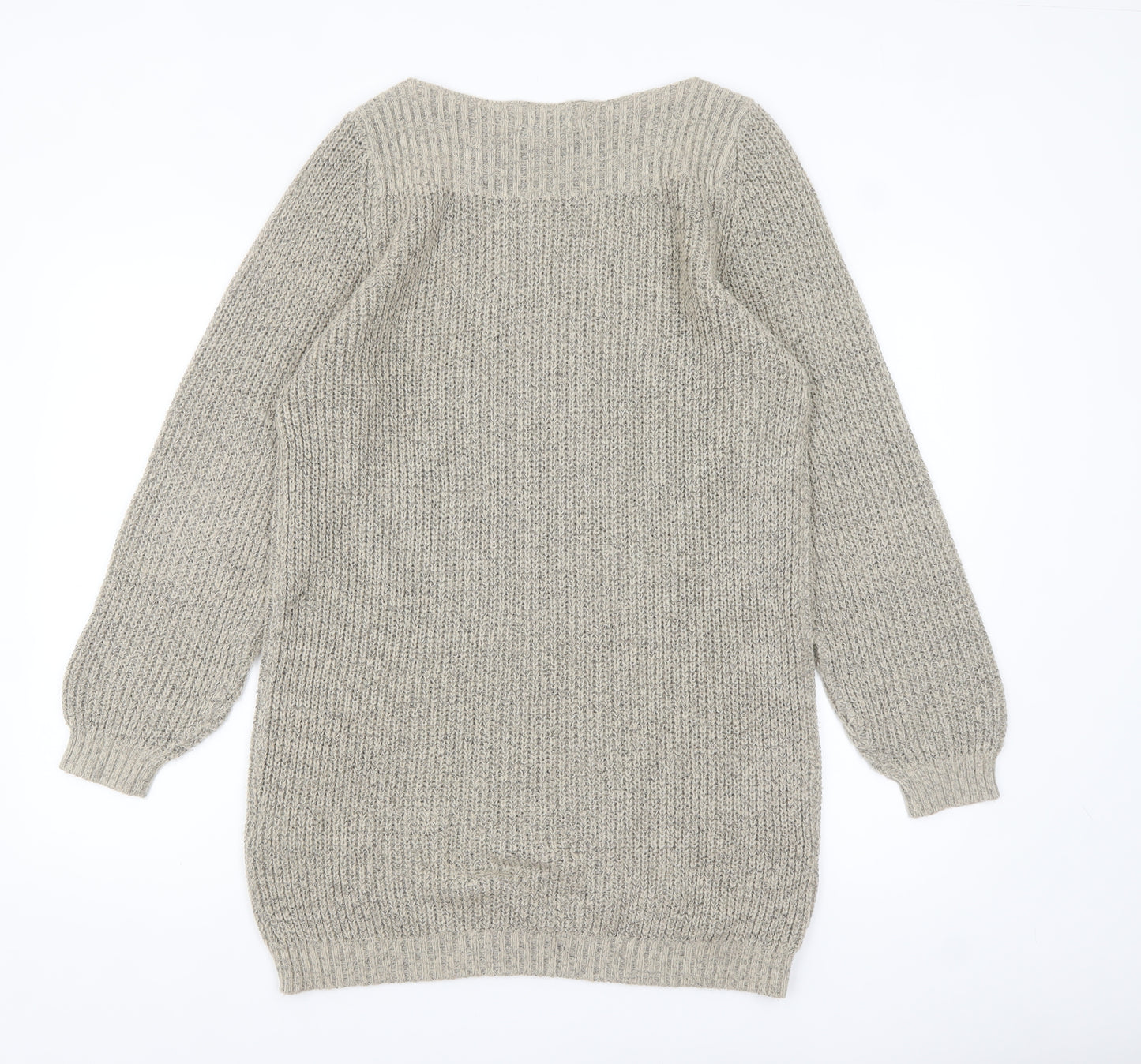 JDY Women's Beige Chunky Knit Boat Neck Long Sleeve Pullover Jumper M