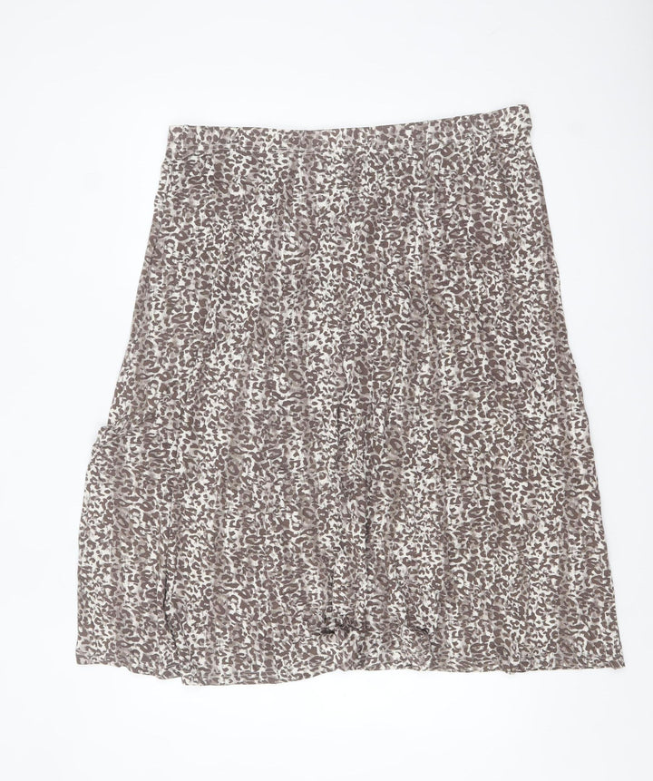 Cotswold Collections Women’s Brown Animal Print A-Line Skirt 3XL