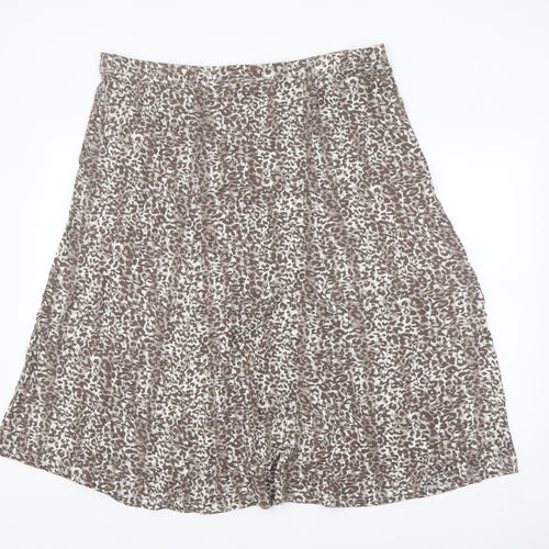 Cotswold Collections Women’s Brown Animal Print A-Line Skirt 3XL