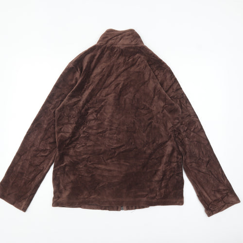 Huber Womens Brown Size 12 Velour Full Zip Jacket