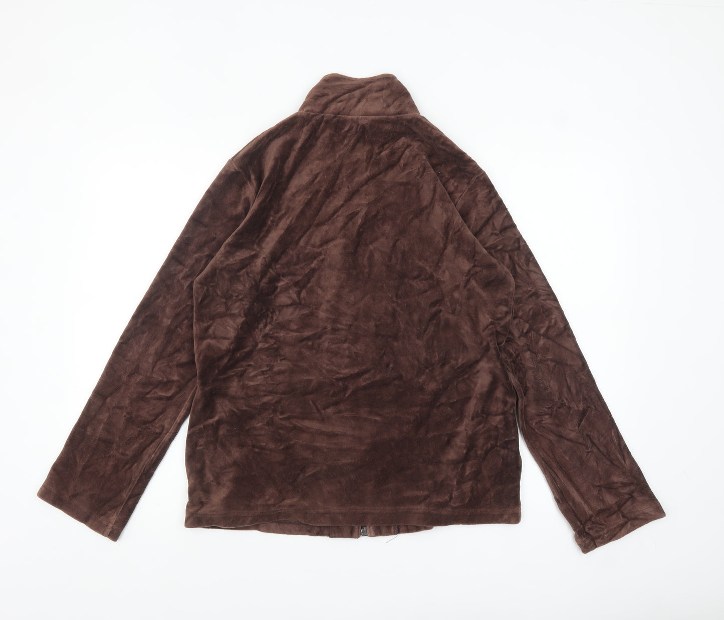 Huber Womens Brown Size 12 Velour Full Zip Jacket