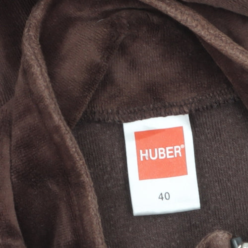 Huber Womens Brown Size 12 Velour Full Zip Jacket