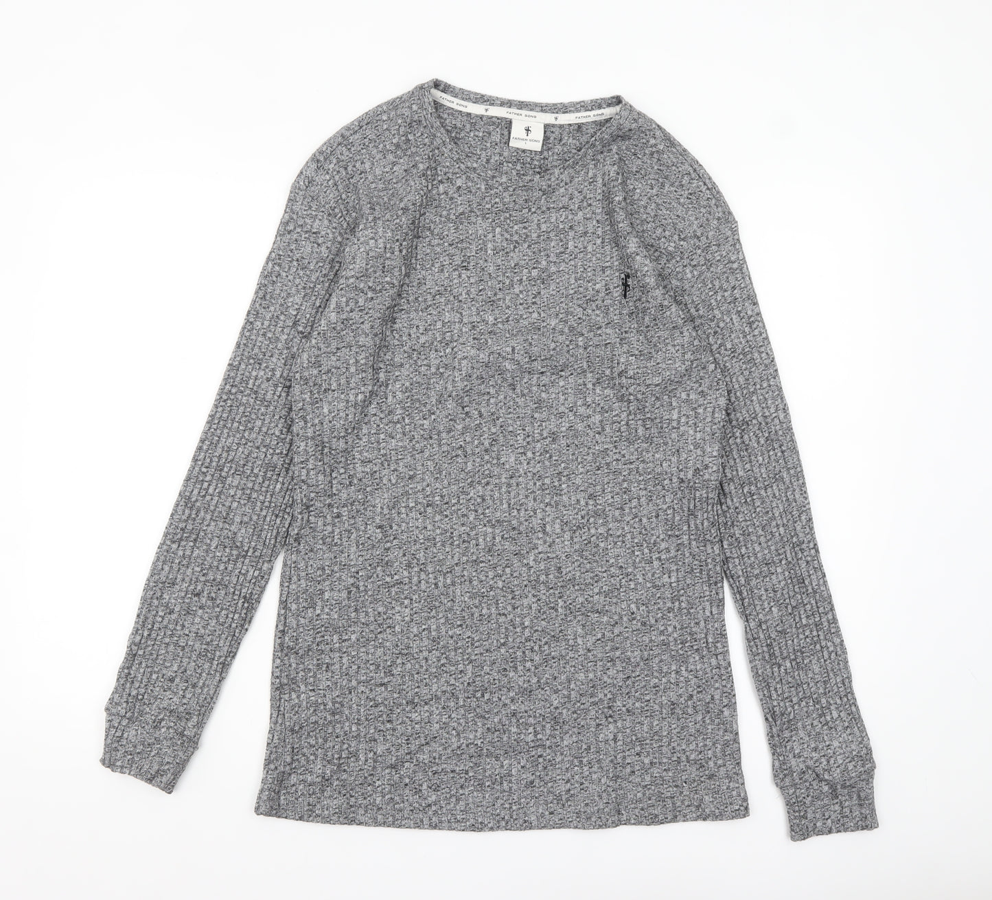 Father Sons Men’s Grey Slim Fit Long Sleeve Knit Top L