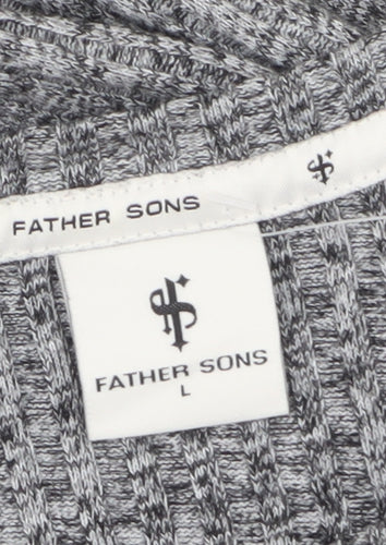 Father Sons Men’s Grey Slim Fit Long Sleeve Knit Top L